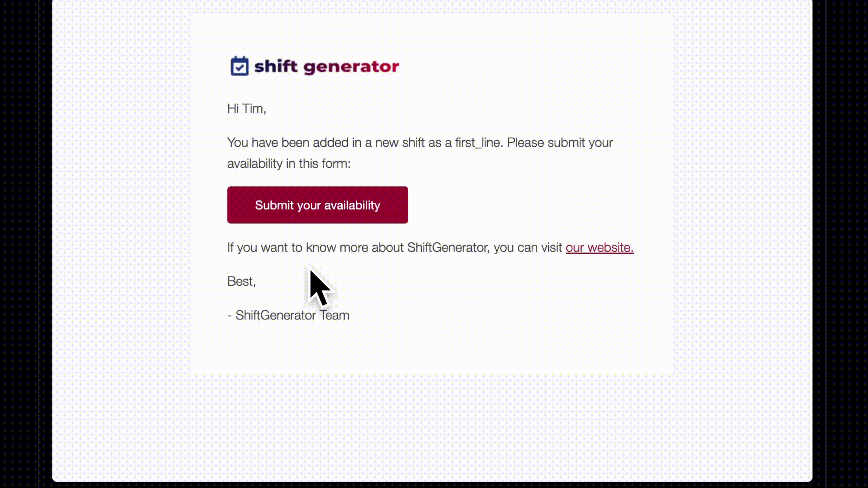 how the new form works and how the employee can submit the availability for the shift rotation